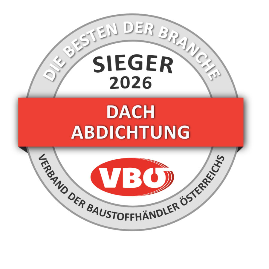 Das offizielle Siegel des VBÖ-Awards „Die Besten der Branche 2026" im Cluster „Dach/Abdichtung", mit dem FLECK auf der 63. Österreichischen Baustoffhandelstagung ausgezeichnet wurde.